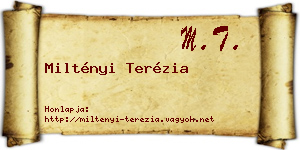 Miltényi Terézia névjegykártya